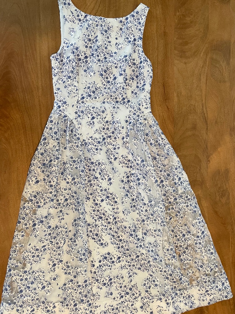 Alex Marie Dahlia Floral Print Round Neck Sleeveless Midi Dress
